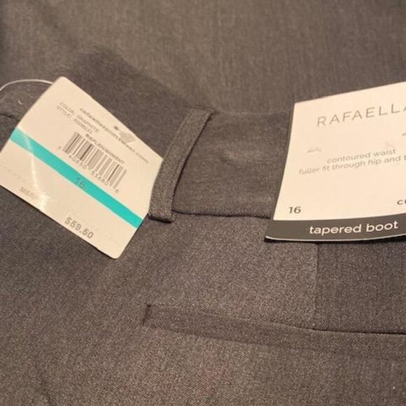 Rafaella Women's Curvy Fit Gabardine Bootcut Dress Pants, Graphite, Size 16 - Picture 6 of 7